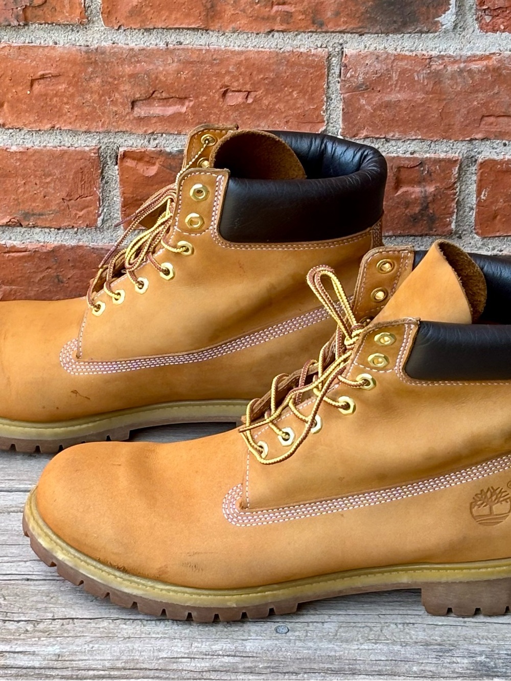 Timberland Wheat 6 Inch 10061 Waterproof Nubuck Work Boots Lace Up Sz 13M